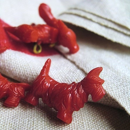 DOG スコッチテリア 犬のボタン ヴィンテージ ボタン snap 通販