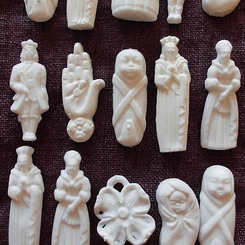 フランスフェーブ 白いフェーブ フランスの古いビスキュイ風 20個セット その他素材