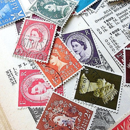 英国切手 使用済み エリザベス女王 普通切手 イギリス クラフト 素材