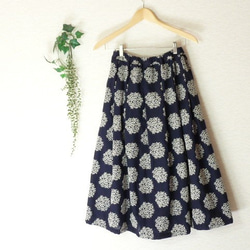 綿麻刺繍レース　リーフボールのスカート 2枚目の画像