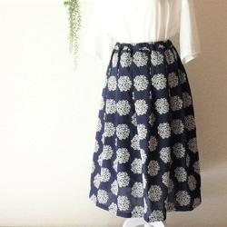 綿麻刺繍レース　リーフボールのスカート 3枚目の画像
