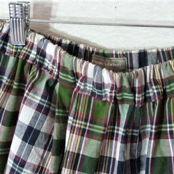 マドラスチェックのスカートみたいなワイドパンツ 2枚目の画像