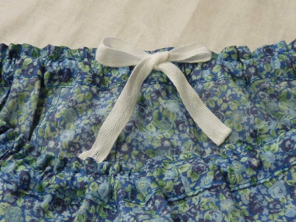 ふくいちごさま専用　綿ローン 小花柄のロングスカート 4枚目の画像