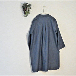 綿麻デニムの襟つきチュニック 4枚目の画像
