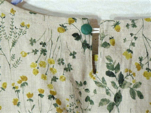 リネンの野花柄　シンプルワンピース 6枚目の画像