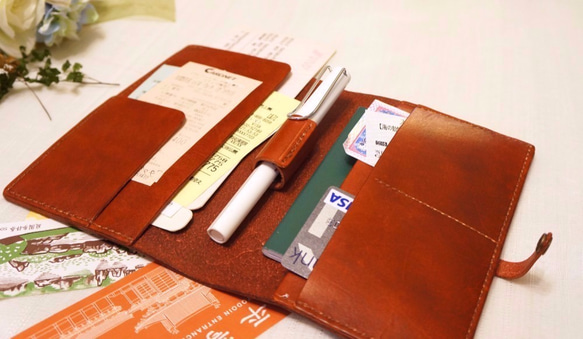旅行用ニュートラルレザーパスポート「DIYコースあり」メモ帳ジャケット（刻印可能）ルイヤハピネスレザーワークショップ 3枚目の画像