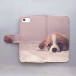 全機種対応 手帳型スマホケース カバー 犬 動物 コーギー 子犬 かわいい 076 2枚目の画像