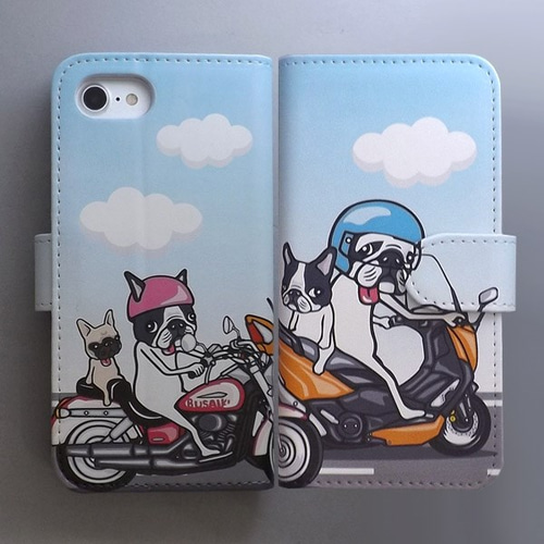 全機種対応 手帳型スマホケース カバー けいすけ ツーリング バイク