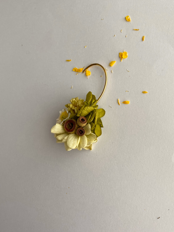 「野の花」デージーとかすみ草の耳飾り 3枚目の画像