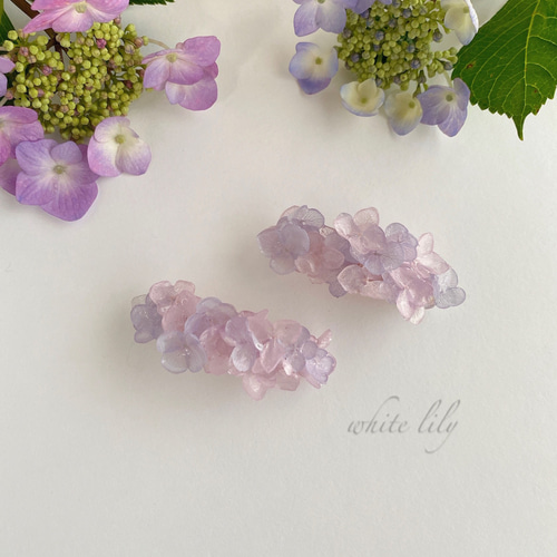 紫陽花アナベルのバレッタ〜pastel magic〜 バレッタ Whitelily 通販