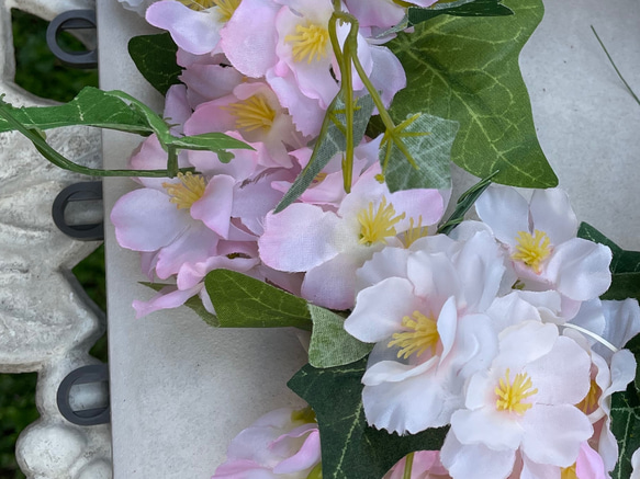 creema限定♡桜のリース＊造花　直径約25㎝ 3枚目の画像