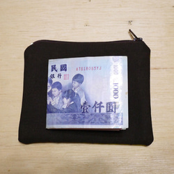 レンダリングスタイルパターンの黒塗り水彩画財布財布カードは芝パック 4枚目の画像