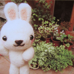ウール感じた人形キットヘラジカは7にジンジャーブレッドマン草ニマウサギの動物をポストカード 3枚目の画像
