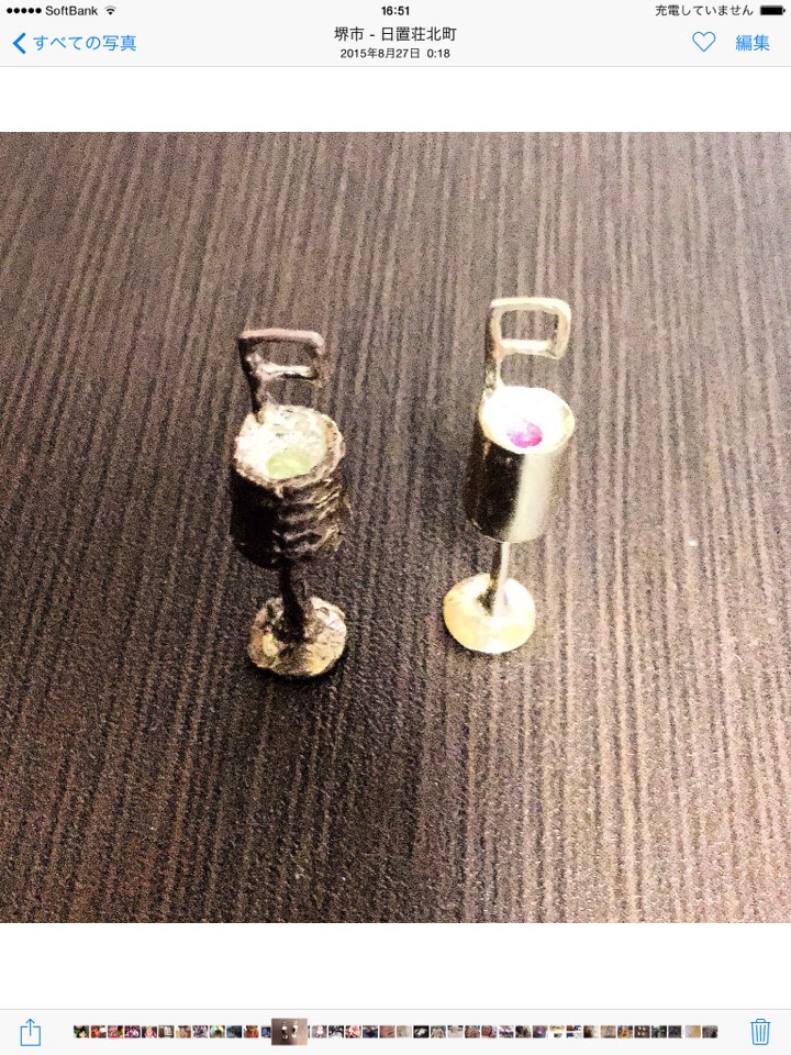 ワイングラスチャーム、ネックレス