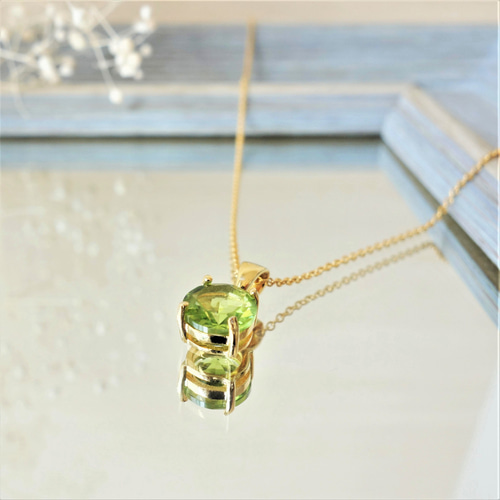宝石質大粒ペリドットの14kgfネックレス～森の宝石 ネックレス
