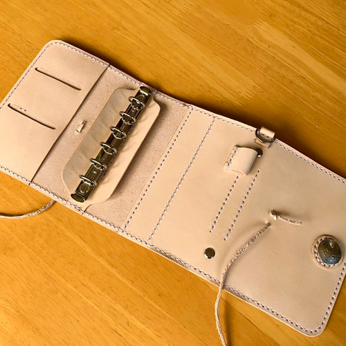 048 ダブルリング手帳 ハンドメイド 本革 レザー M6システム手帳 システム手帳 ダブルリング ミニサイズ6穴 本革 ハンドメイドの