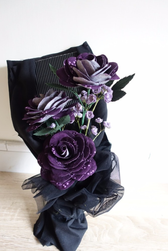 布澗手作布花坊-手工人造花（布），紫色玫瑰花束，送禮，情人 第5張的照片
