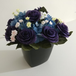 布澗手作布花坊-幸運草小花束,客訂單,紫與藍的華麗圓舞曲 第2張的照片