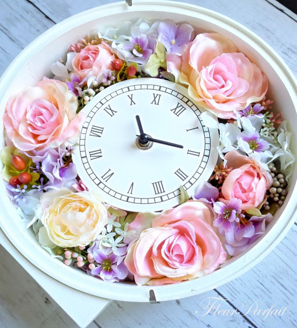 ウェディング＆ギフトに♡大人かわいい花時計～ピンクローズ&ラナンキュラス～ 2枚目の画像