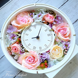 ウェディング＆ギフトに♡大人かわいい花時計～ピンクローズ&ラナンキュラス～ 3枚目の画像