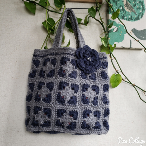 モチーフ編みのトート型バッグ トートバッグ montyanobasan 通販