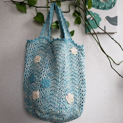 模様編みのバケツ型バッグ 2枚目の画像