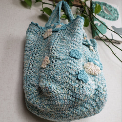 模様編みのバケツ型バッグ 3枚目の画像