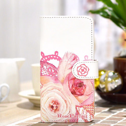 華やかな薔薇の 手帳型 iPhoneケース　Xperia一部対応 1枚目の画像