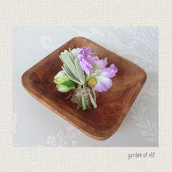 小さな花束 ミニコサージュ＊ラベンダー色×ミモザ×ベリー＊ 　 3枚目の画像