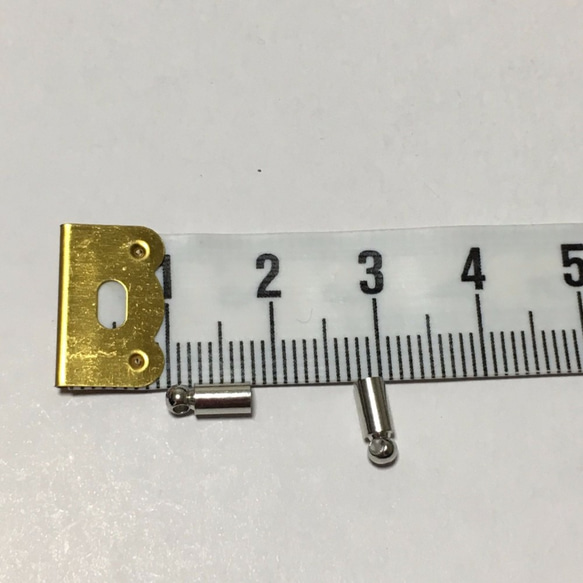 【3*8ｍｍ】コードエンド/カツラ　シルバー 2枚目の画像