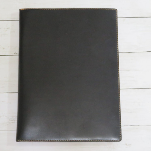 本革（ブラック）リーガルパッドホルダー手縫い ブックカバー another