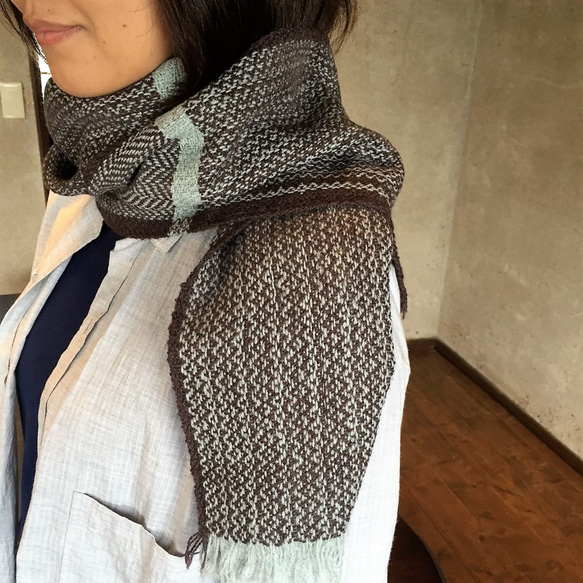 手織り天然素材デンマークウールのマフラー マフラー ichi.co 通販