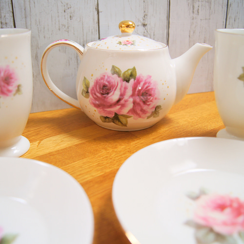 アンティークエインズレイ  薔薇ブーケ　テテアテテセット ポット アンティークエインズレイ 薔薇ブーケ テテアテテセット ポット