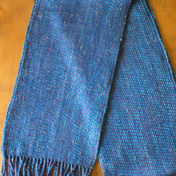 披肩手工編織靛藍和紫羅蘭（絲） 第4張的照片