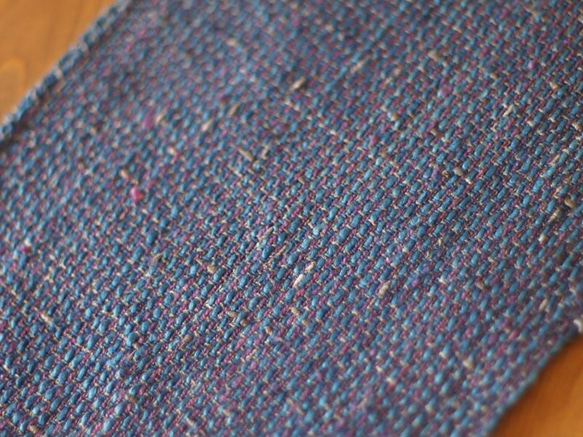 披肩手工編織靛藍和紫羅蘭（絲） 第6張的照片