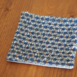 めがね織り　コースター（青） 5枚目の画像