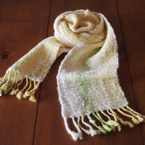 ORIZA 手紡ぎウールマフラー　あかね会 ORIZA 手紡ぎウールマフラー あかね会 みちのくあかね会 派手色