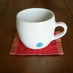 斜紋編織杯墊（紅色） 第3張的照片