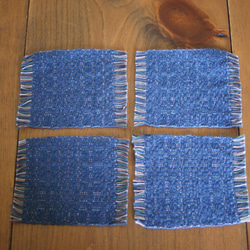 綾織り　コースター（紺） 2枚目の画像