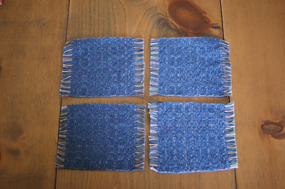 斜紋編織杯墊（藏青色） 第2張的照片