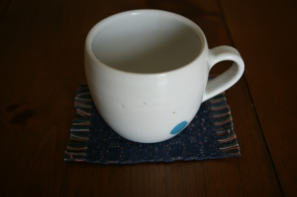 斜紋編織杯墊（藏青色） 第3張的照片