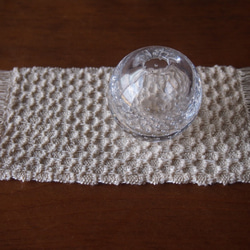手工編織花瓶編織玻璃布（白色） 第3張的照片