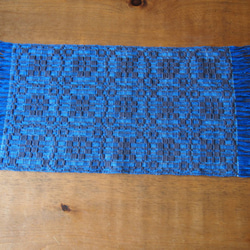 手織りの敷物　模様織（茶色・紺） 4枚目の画像
