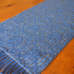 手織りの敷物　模様織（紺・茶） 4枚目の画像