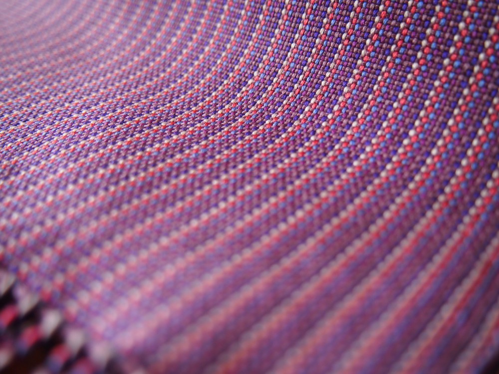 『藤色』　手織り　シルクショール