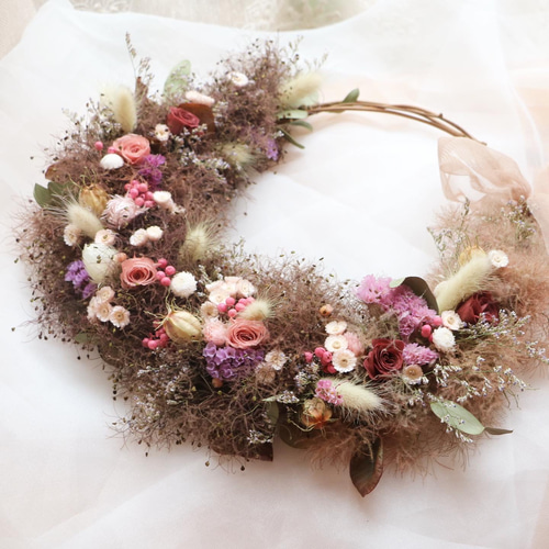 スモークツリーリース◇ハーフリース ハーフリースくすみスモークツリー