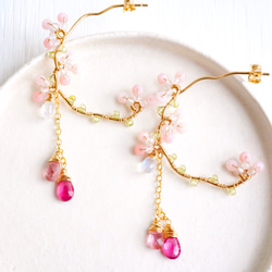 櫻花-粉紅花圈耳環14kgf 第3張的照片