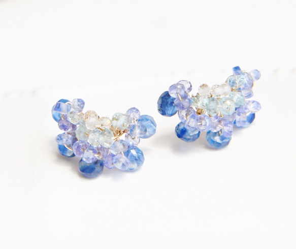 Tanzanite＆kayanite耳釘14 kgf 第1張的照片