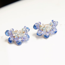 Tanzanite＆kayanite耳釘14 kgf 第4張的照片