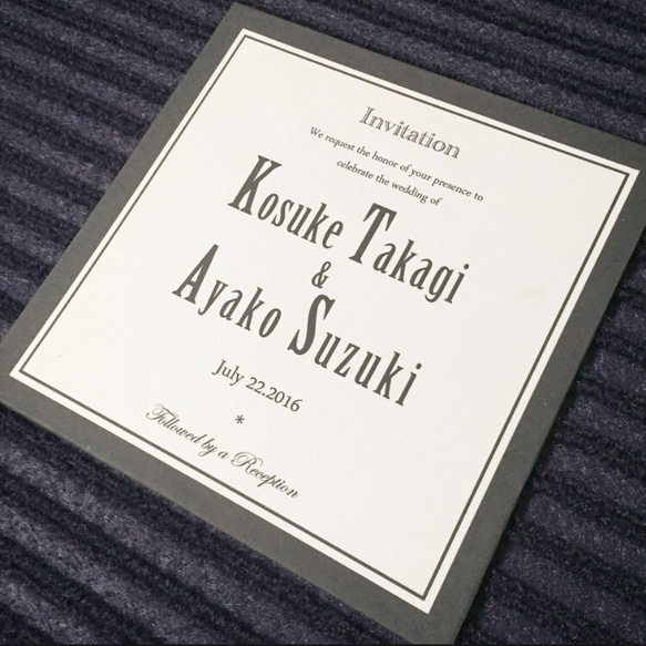 招待状〜スクエアデザイン ブラック〜（10部） 2枚目の画像
